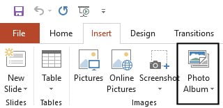 Create a photo album slide show using PowerPoint
