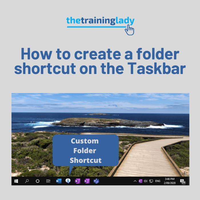 How to create a folder shortcut on the Taskbar