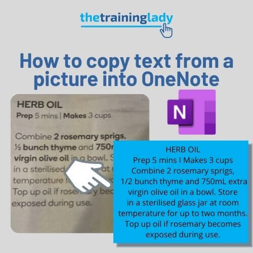 extract text from image onenote