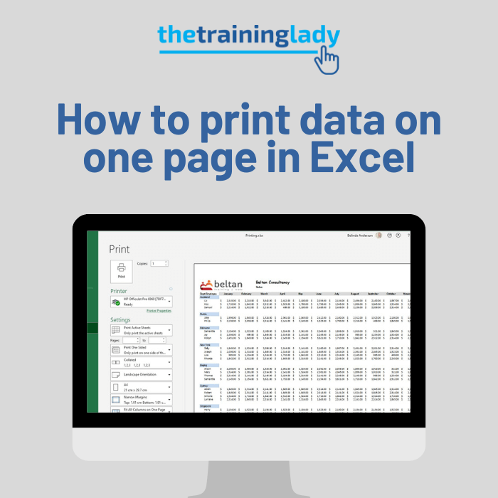 How to print data on one page in Excel