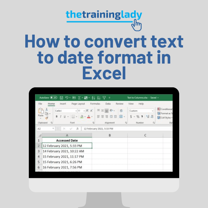 How to convert text to date format in Excel